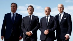 S lijeva na desno: David Cameron, Emmanuel Macron, Olaf Scholz, Joe Biden