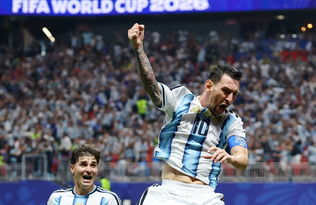 Lionel Messi slavi gol za 2:2, Foto: Carlos Barria/REUTERS