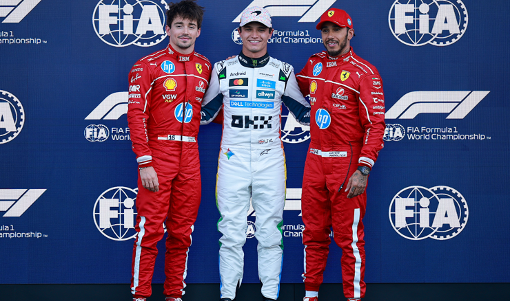 Charles Leclerc, Lando Norris, Lewis Hamilton