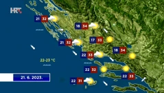 Vremenska prognoza 21.6.2023., Foto: HTV/HRT