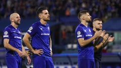 Slavlje nogometaša Dinama nakon pobjede nad Qarabagom u prvoj utakmici play-offa Lige prvaka 