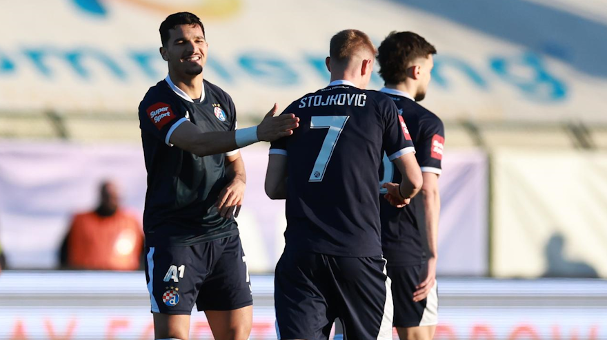 Gorica - Dinamo. Slavlje nakon pogotka Monsefa Bakrara