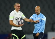 Erling Haaland i Pep Guardiola, Foto: Matthew Childs /REUTERS