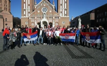 Hrvatski i srpski navijači u Szegedu, Foto: Sanjin Strukic/PIXSELL