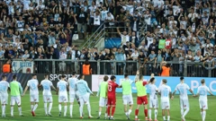 Slavlje igrača Rijeke nakon pobjede protiv PAOK-a