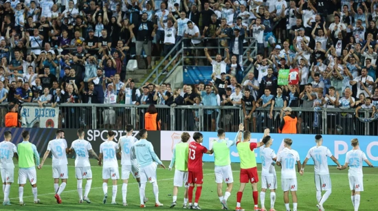 Slavlje igrača Rijeke nakon pobjede protiv PAOK-a