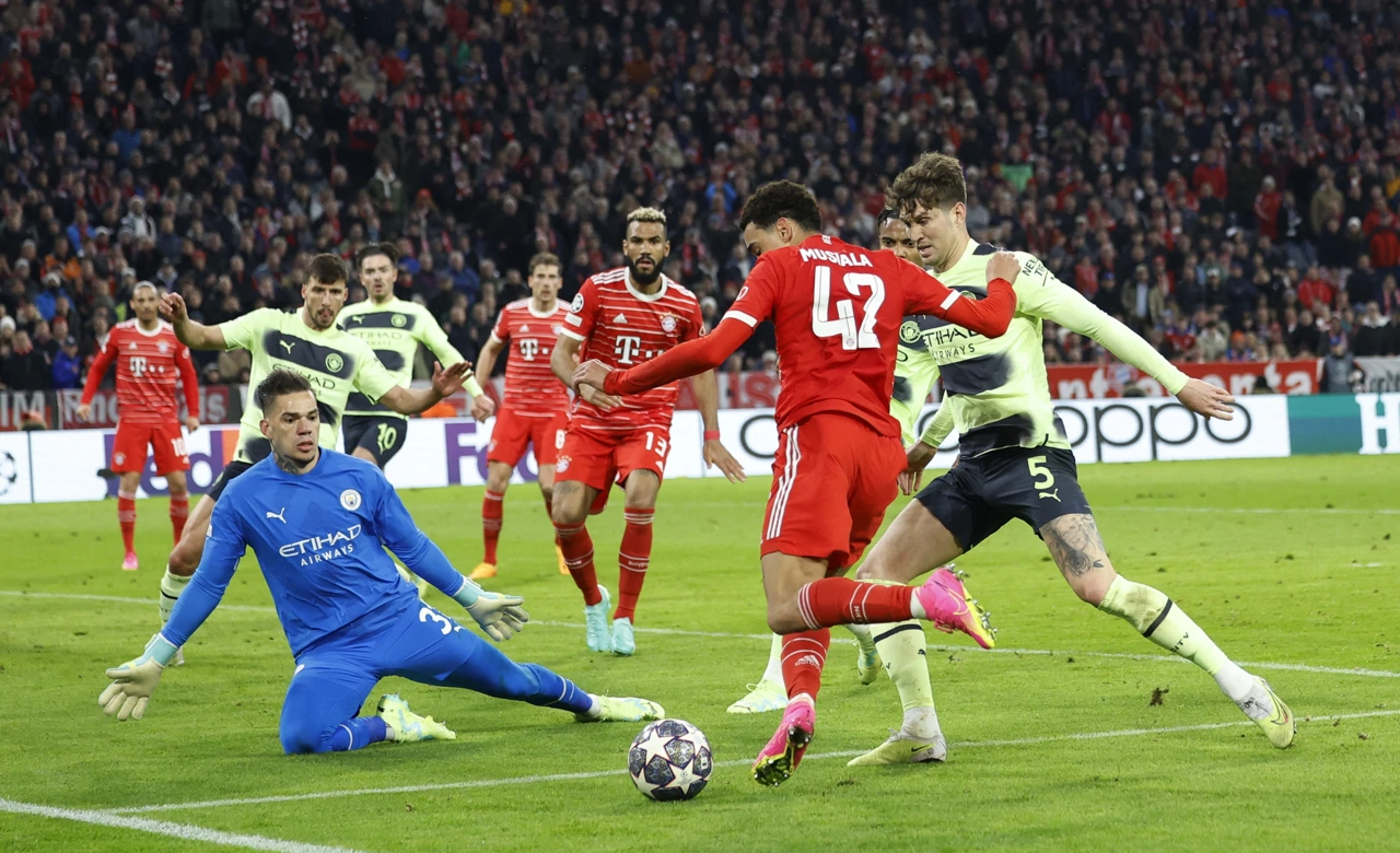 Jamal Musiala u akciji protiv Cityja, Foto: Heiko Becker/REUTERS