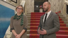 Sandra Benčić iz Kluba zastupnika zeleno-lijevog bloka i Damir Habijan iz Kluba zastupnika HDZ-a