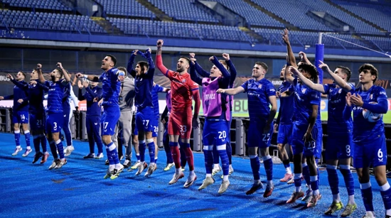 Slavlje Dinama nakon pobjede protiv Fenerbahčea