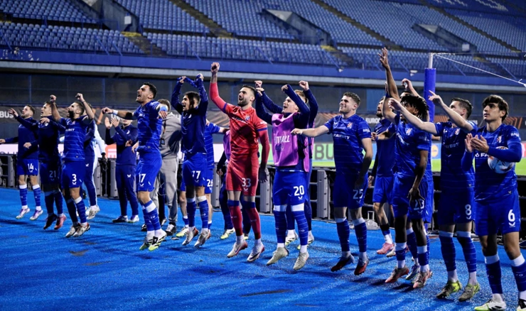 Slavlje Dinama nakon pobjede protiv Fenerbahčea