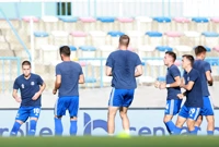 Zagrijavanje uoči utakmice Rudeš - Osijek, Foto: Sanjin Strukic/PIXSELL
