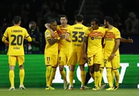 Slavlje Barcelone nakon pogotka Raphinhe, Foto: Sarah Meyssonnier/REUTERS