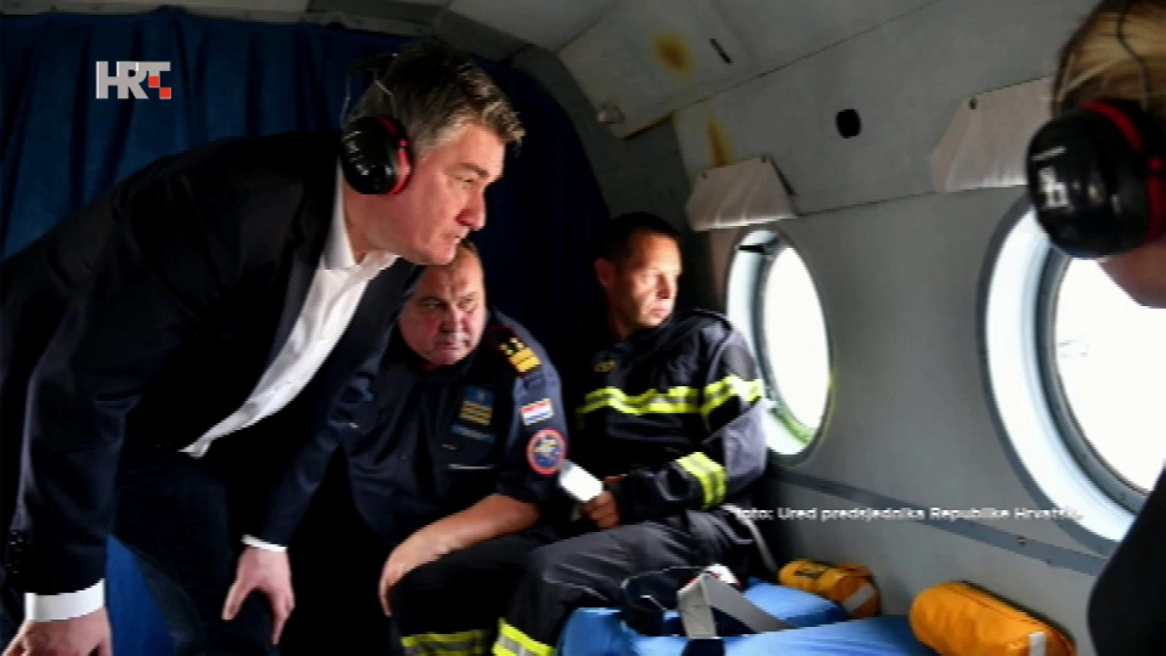 Zoran Milanović, Foto: obilazak područja opustošenih požarom/Ured predsjednika Republike Hrvatske