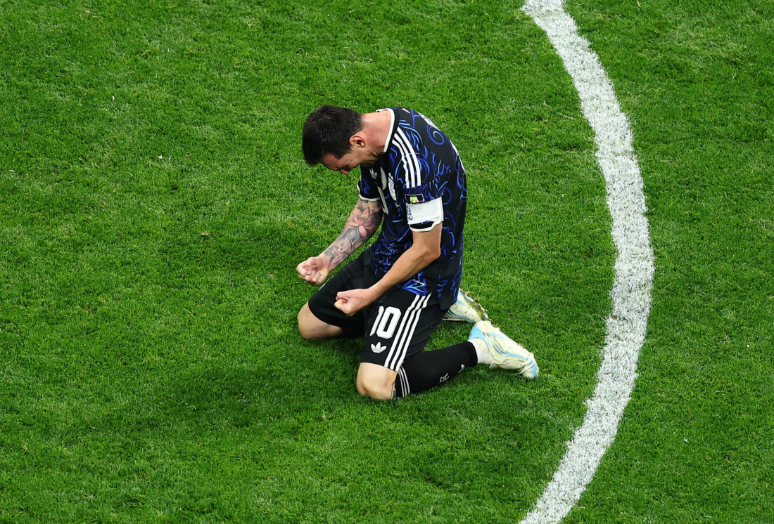 Lionel Messi slavi nakon utakmice, Foto: Carlos Barria/REUTERS