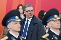 Aleksandar Vučić sluša govor Vladimira Putina, Foto: Ilya Pitalev/Reuters