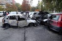 Požar u Novom Zagrebu, izgorjelo osam automobila, Foto: Zeljko Lukunic /Pixsell