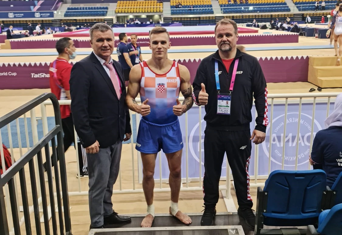 Aurel Benović i treneri Boris Čulin i Vladimir Mađarević