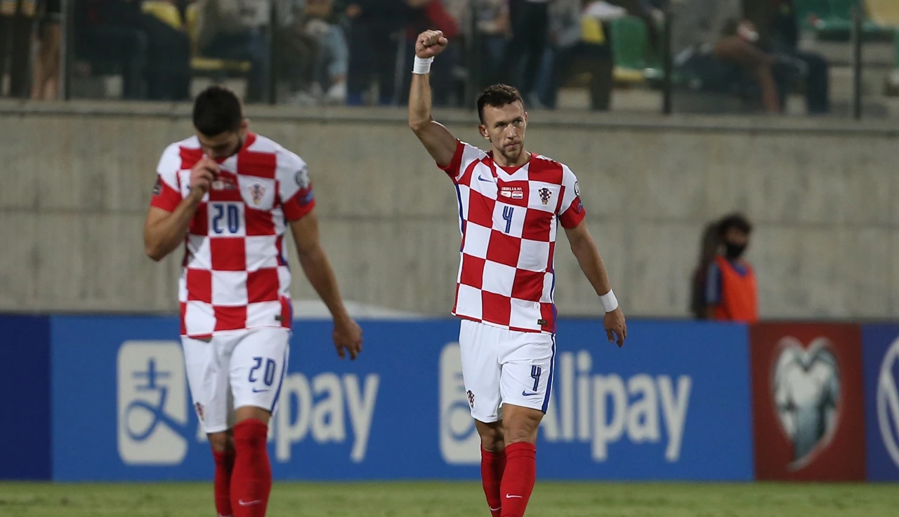 Slavlje Perišića nakon postignutog pogotka, Foto: Yiannis Kourtoglou/ REUTERS
