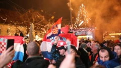 Navijači Hrvatske na Europskom trgu nakon pobjede nad Brazilom