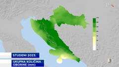 ukupna količina oborine u studenome 2023., Foto: DHMZ/HTV/HRT