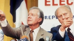 Jimmy Carter i Gerald Ford na press konferenciji u Panami 1989., Foto: REUTERS/Dematteis/File Photo/Reuters