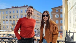 Dražen Zima i Barbara Munjas na balkonu Radio Rijeke