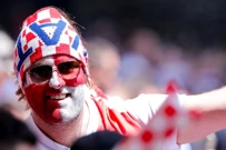 Hrvatski navijač na utakmici Hrvatska - Albanija, Foto: Luka Stanzl/PIXSELL