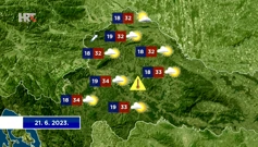 Vremenska prognoza 21.6.2023., Foto: HTV/HRT