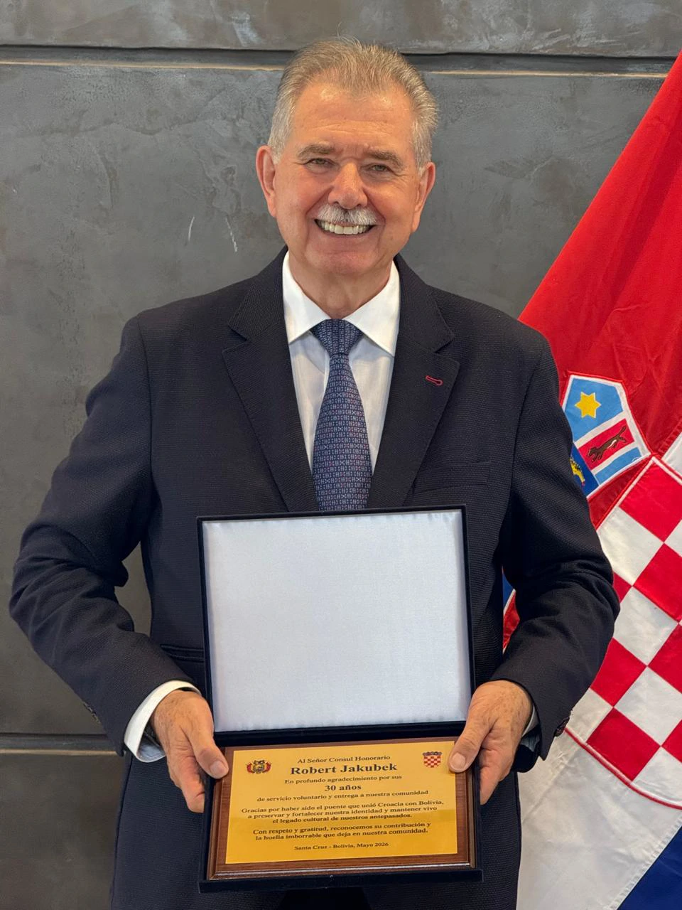 Reconocimiento a Robert Jakubek / Priznanje Robertu Jakubeku, Foto: Consulado Honorario de Croacia / Počasni konzulat Hrvatske//