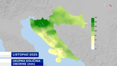 ukupna količina oborine u listopadu 2025., Foto: HTV/DHMZ/HRT