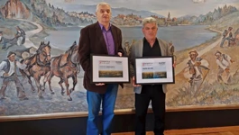Marinko Jakovljević s monografskom pričom o Puhačkom orkestru Fužine, te inicijator tiskanja monografije Lič Dražen Starčević obilježili 21. Gorančicu 