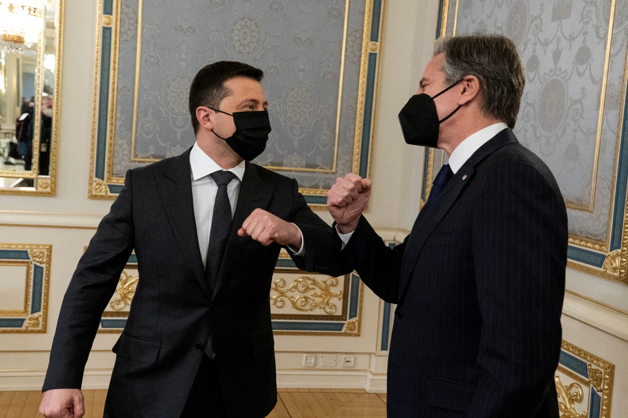 Volodymyr Zelenskiy i Antony Blinken