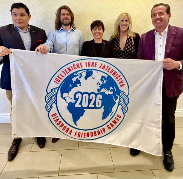 The official flag of the 1st Diaspora Friendship Games – Split & Brač 2026 has been unveiled. , Foto: Photo/ACC