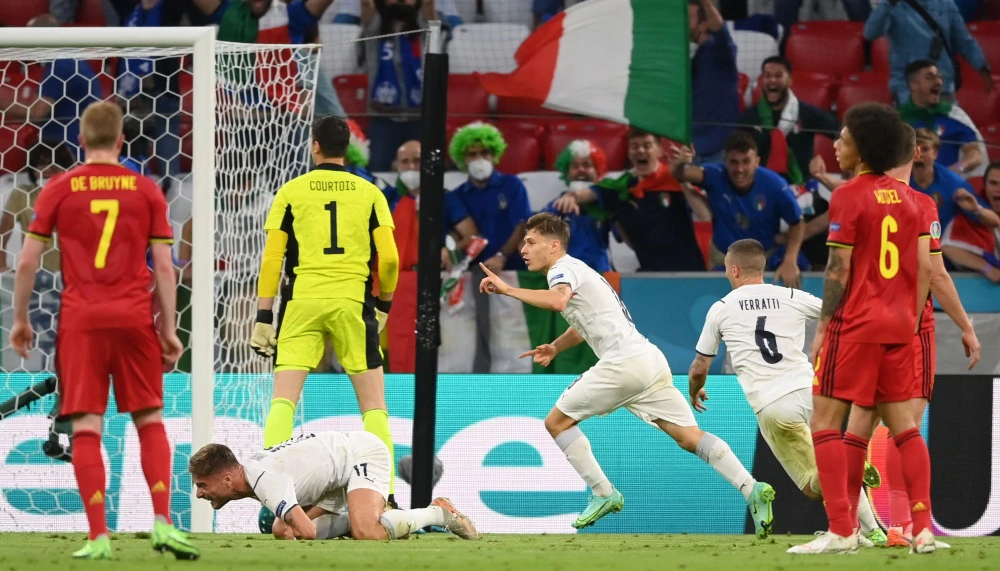 Nicolo Barella slavi gol za 1:0 , Foto: Matthias Hangst/Pool via REUTERS