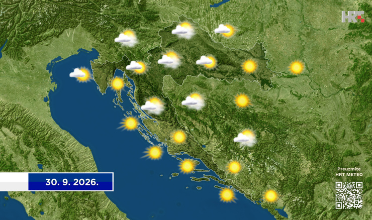 I srijeda sunčana i danju topla, ali ujutro svježa, ponegdje uz maglu