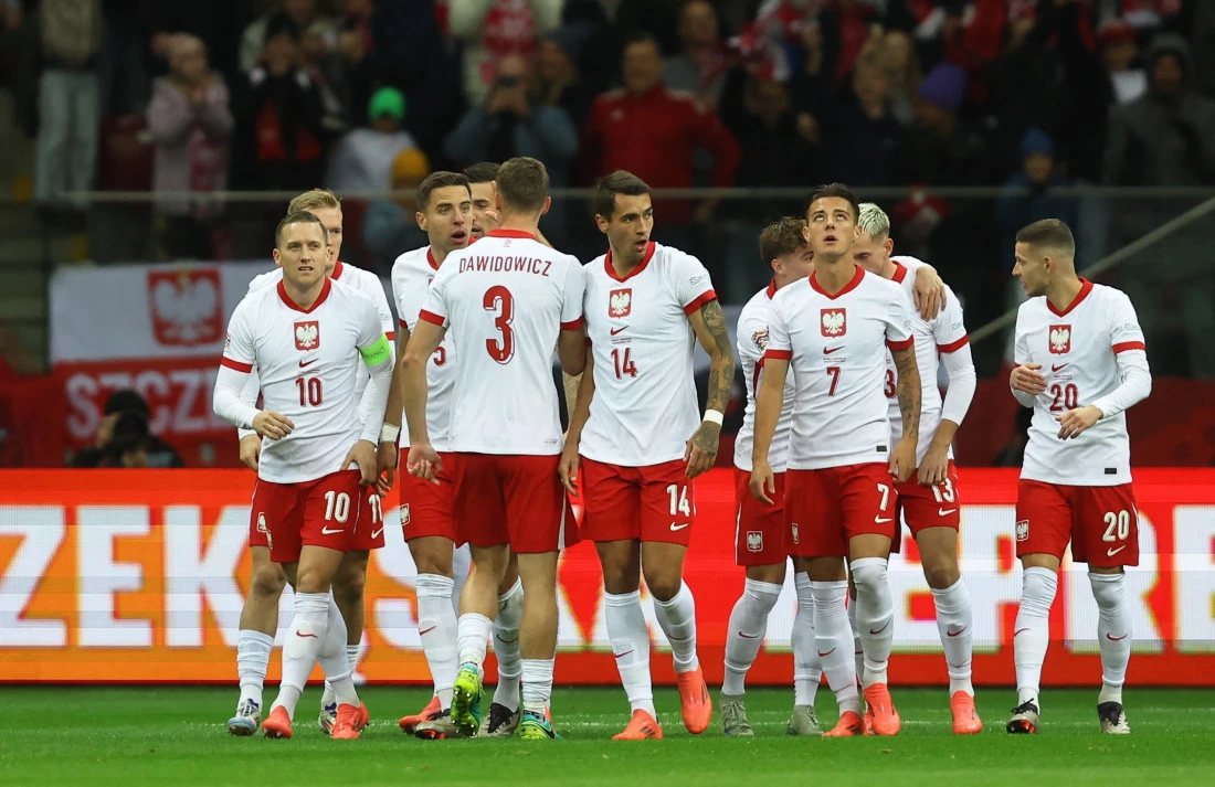 Slavlje igrača Poljske nakog pogotka