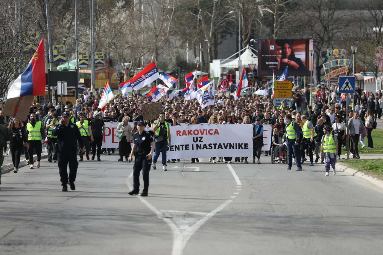Studenti i građani na prosvjedu u Beogradu, Foto: M.M. / ATA images /PIXSELL