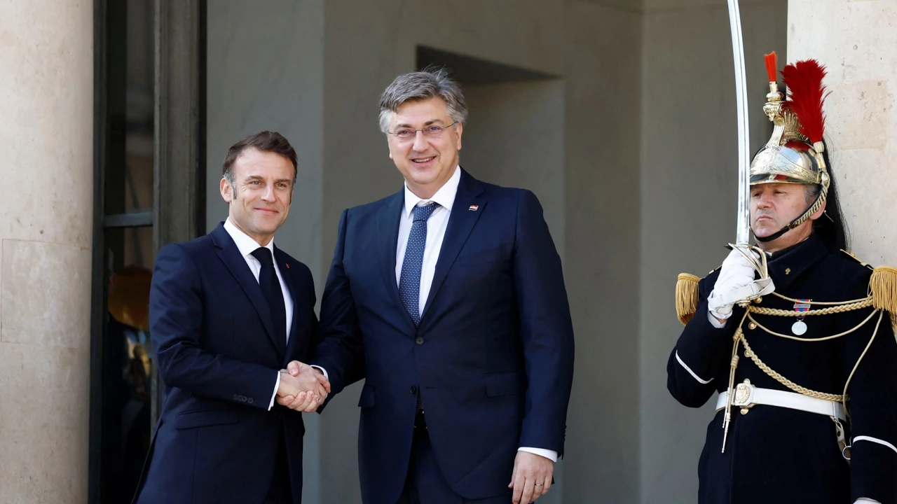 Emmanuel Macron i Andrej Plenković