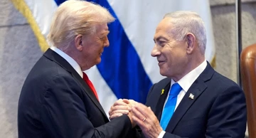 Donald Trump i Benjamin Netanyahu u Knessetu