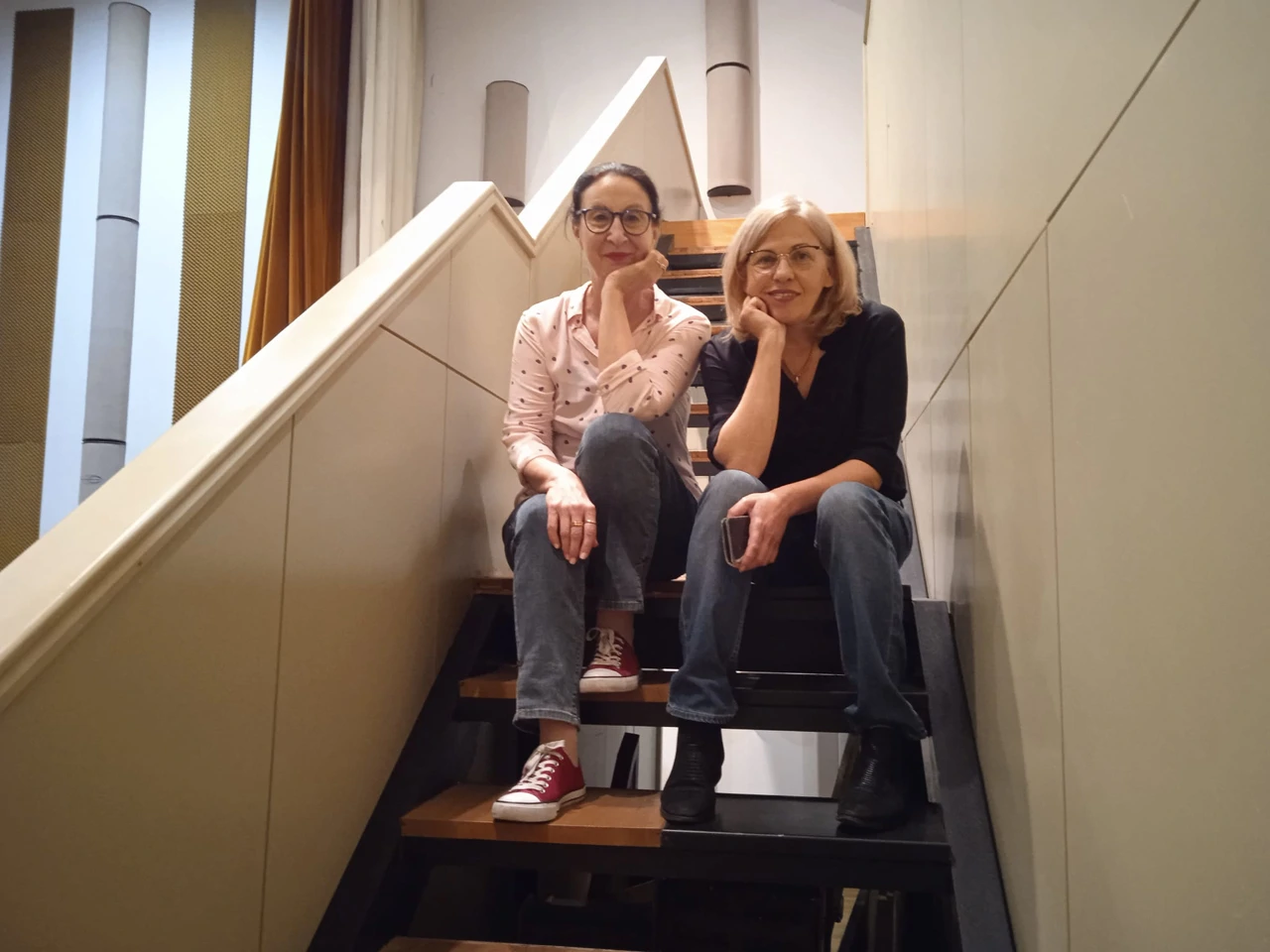 Katja Šimunić i Ksenija Zec na snimanju emisije "Slušanje plesa"
