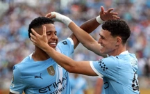 Phil Foden i Savinho , Foto: Nathan Ray Seebeck/IMAGN IMAGES via Reuters