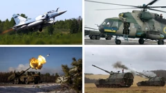 Mirage 2000 (gore lijevo), Mi-8 (gore desno), Archer (dolje lijevo), PZH 2000 (dolje desno)