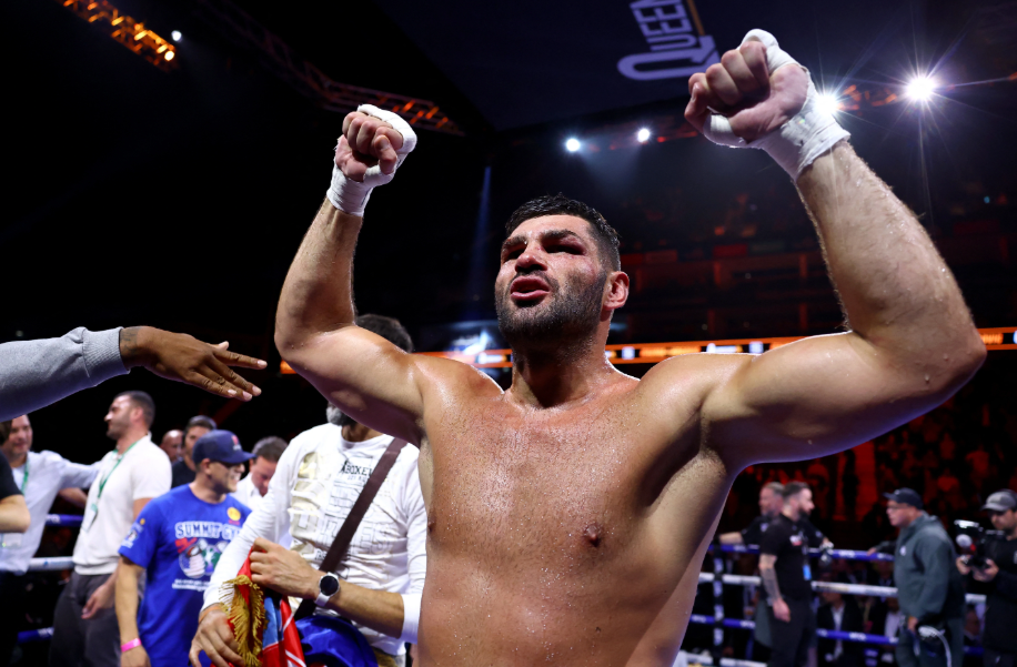 Filip Hrgović after winning the IBF World heavyweight Title