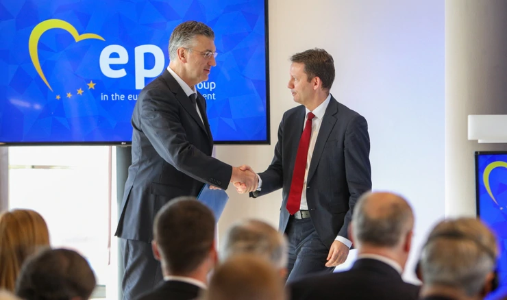 Andrej Plenkovic i Siegfried Muresan na konferenciji