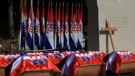 Coffins with the remains of WWII victims of communist Yugoslavia