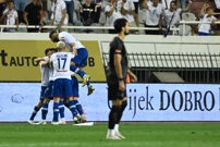 Slavlje Hajdukovaca nakon pogotka Dinamu, Foto: Marko Lukunic/PIXSELL