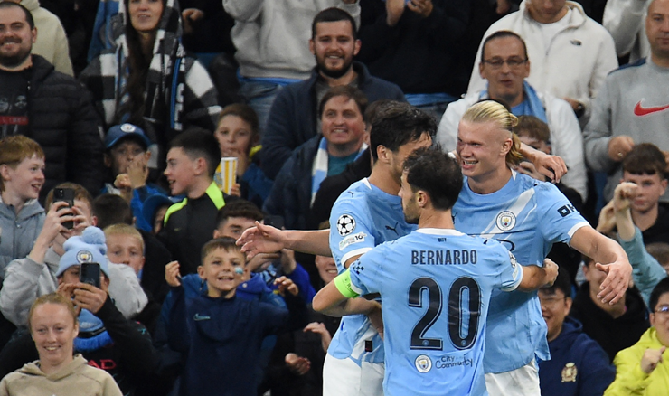 Erling Haaland i Bernardo Silva  