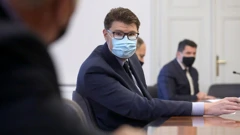 Peđa Grbin na sastanku oporbe u Saboru, 28.4.2021. 