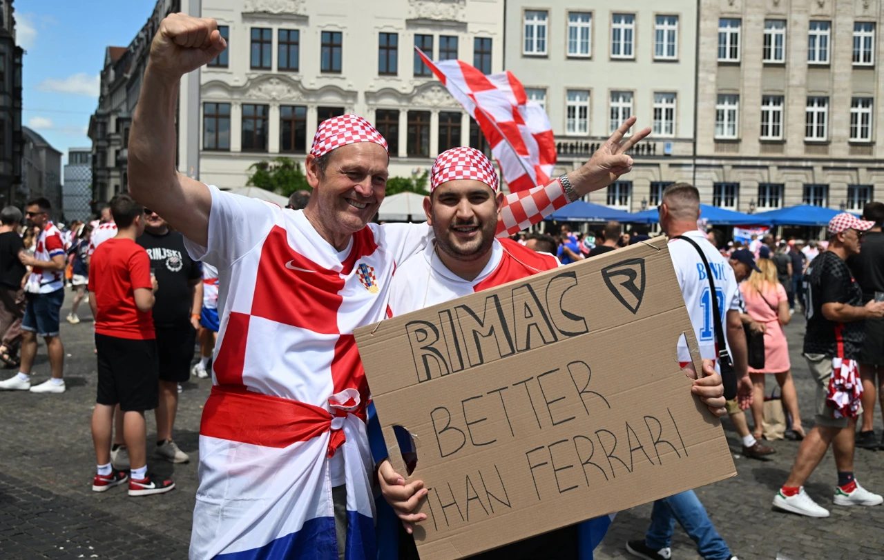 Hrvatski navijači u Leipzigu, Foto: Ante Cizmic/CROPIX