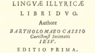 Titelseite der ersten kroatischen Grammatik 'Institutionum linguae illyricae libri duo' des Autors Bartol Kašić